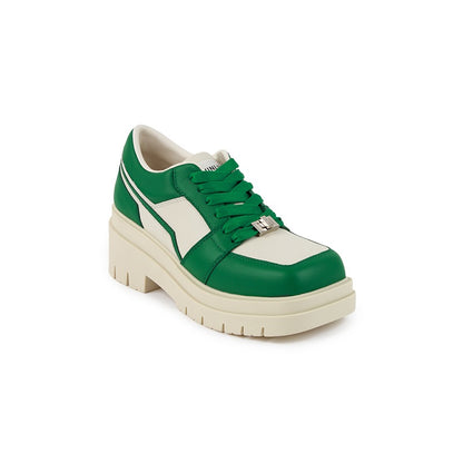 Calvin Luo Green Square Toe Platform Sneakers