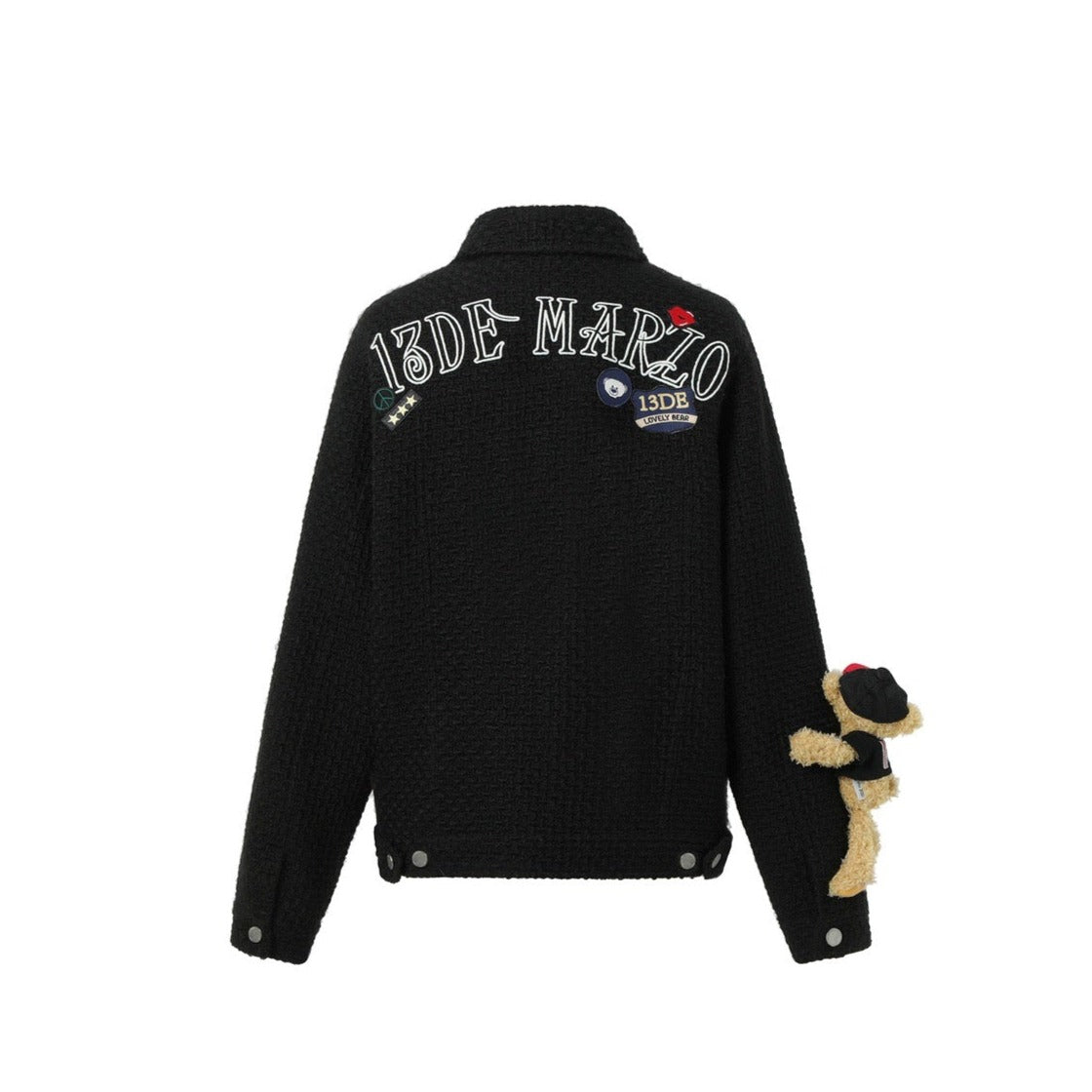 13DE MARZO Bear Badges Jacket Jet Black