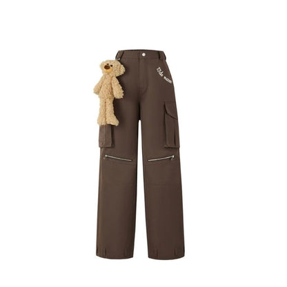 13DE MARZO Bear Multi-Pocket Cargo Pants Brunette