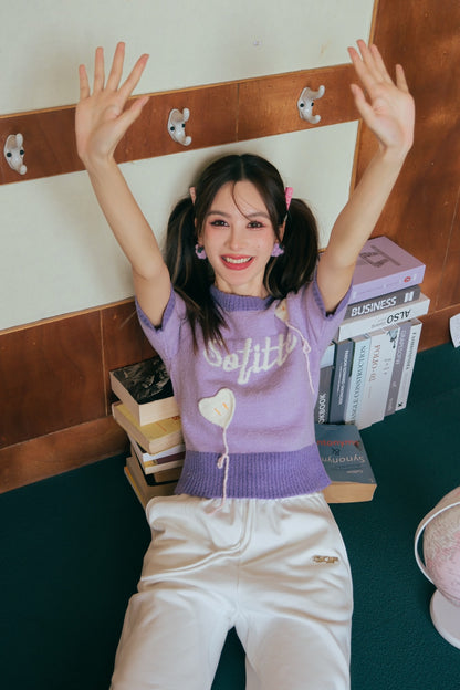 Sofitte Logo Knit Top Purple - Fixxshop