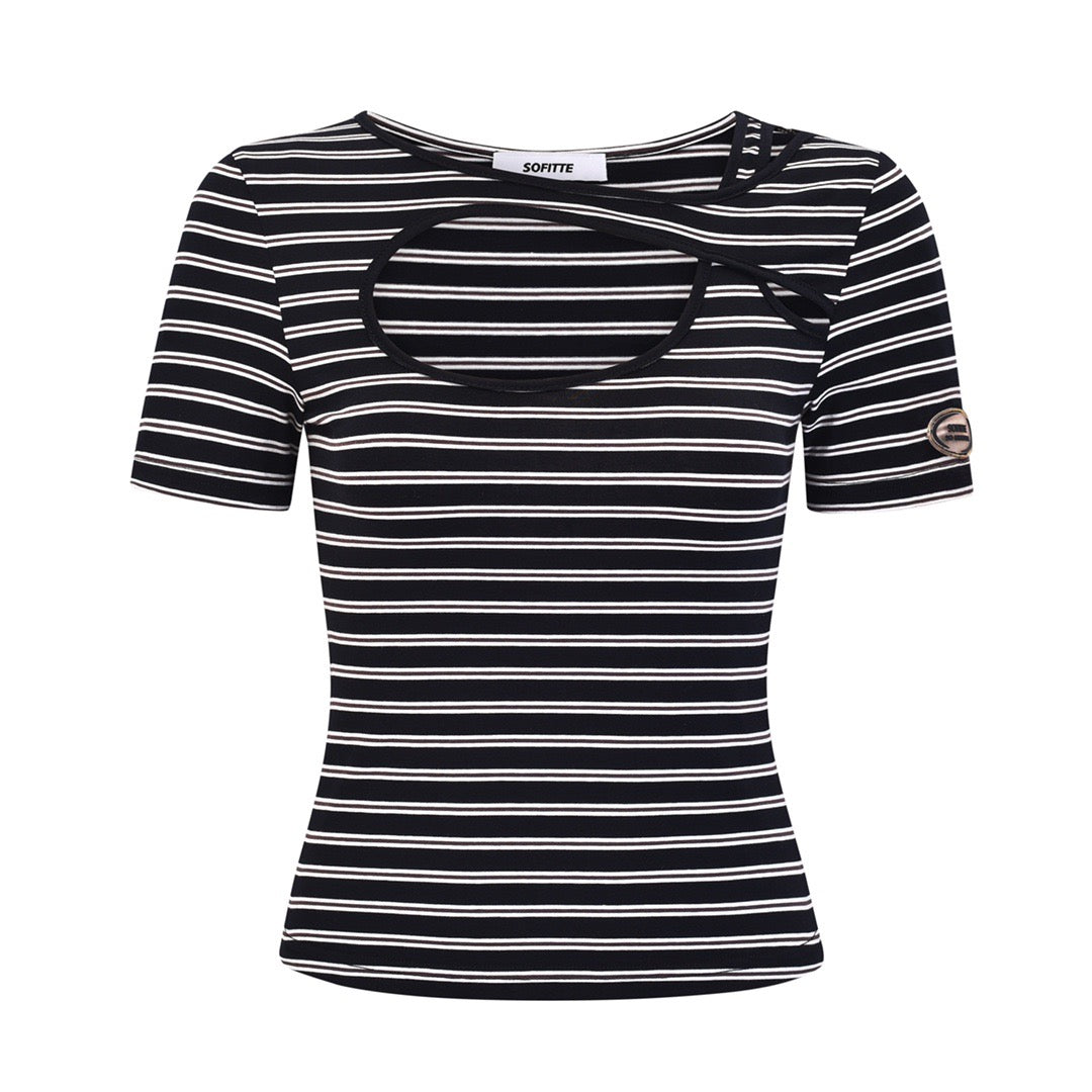 Sofitte Striped Cut Out Top - Fixxshop