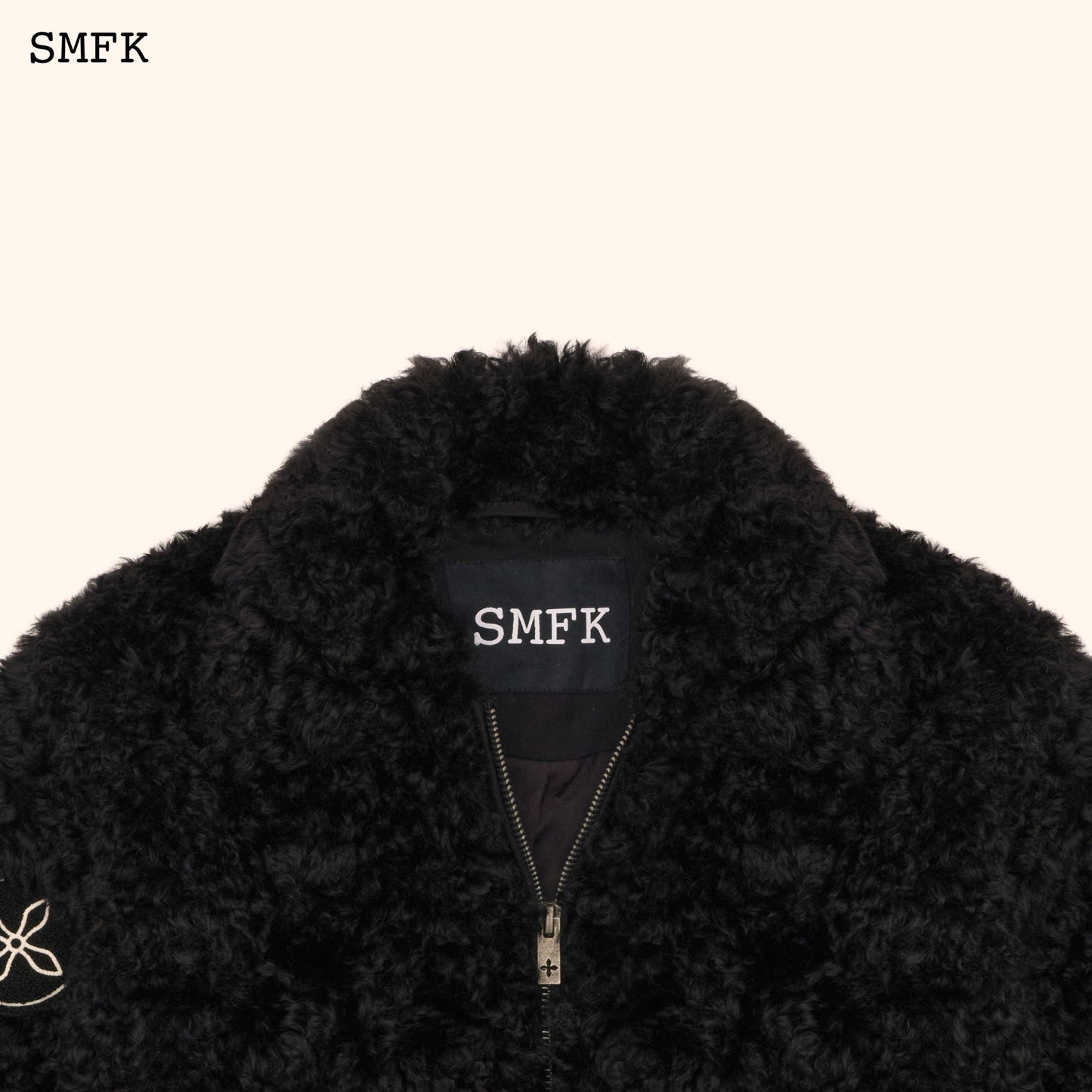 SMFK WildWorld Adventure Short Faux Fur Jacket In Black