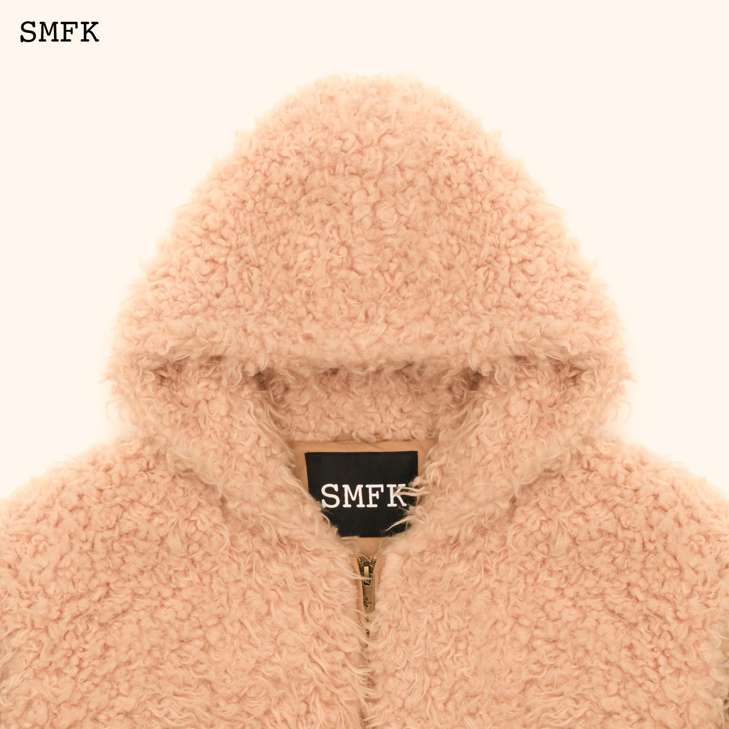 SMFK WildWorld Adventure Outdoor Faux Fur Hoodie In Cream