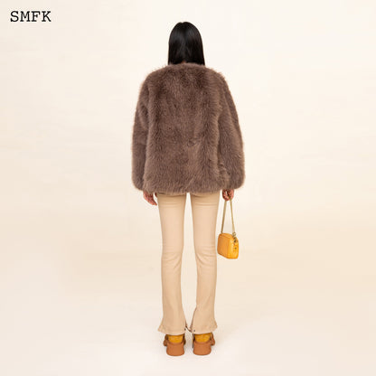 SMFK WildWorld Classic Faux Fur Jacket In Purple