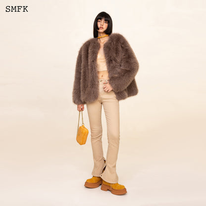 SMFK WildWorld Classic Faux Fur Jacket In Purple