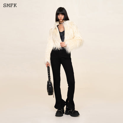 SMFK WildWorld Faux Fur Short Jacket In White