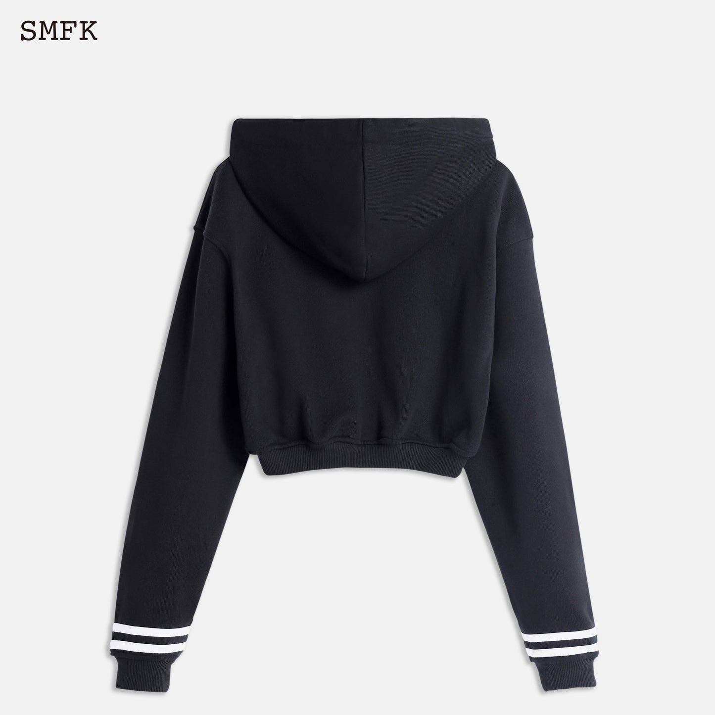 SMFK Compass Black Night Flower Short Body Jogging Hoodie Midnight Black - Fixxshop