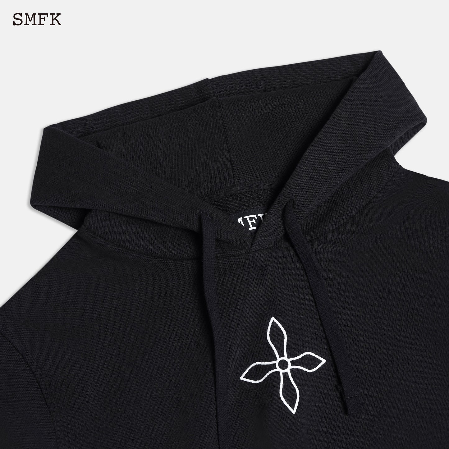 SMFK Compass Black Night Flower Short Body Jogging Hoodie Midnight Black - Fixxshop