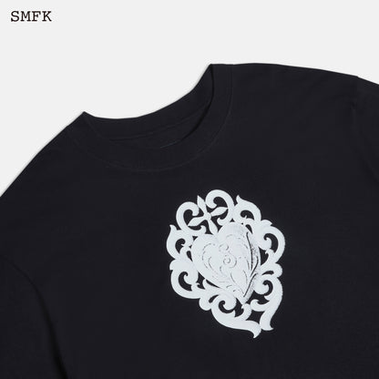 SMFK Compass Cross Flower Arm Sweatshirt Midnight Black - Fixxshop