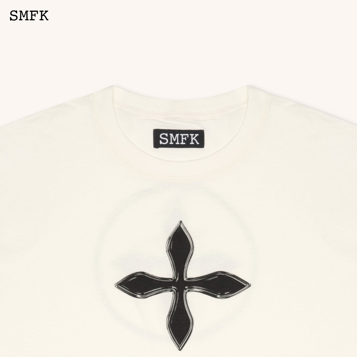 SMFK Compass Cross Vintage Oversize Tee in White