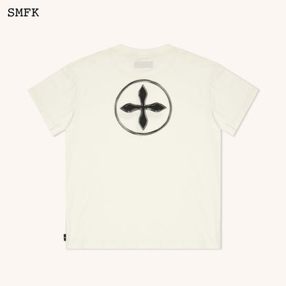 SMFK Compass Cross Vintage Oversize Tee in White