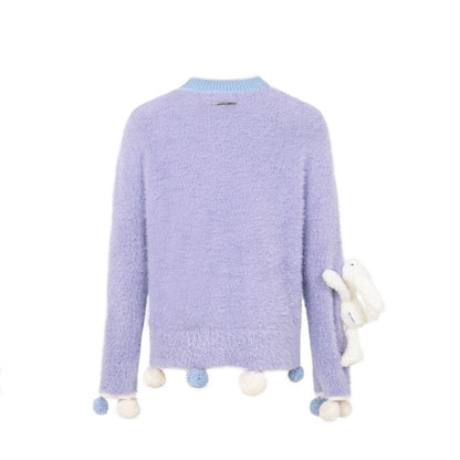 13DE MARZO Mohair Ball Sweater Violet Tulip - Fixxshop