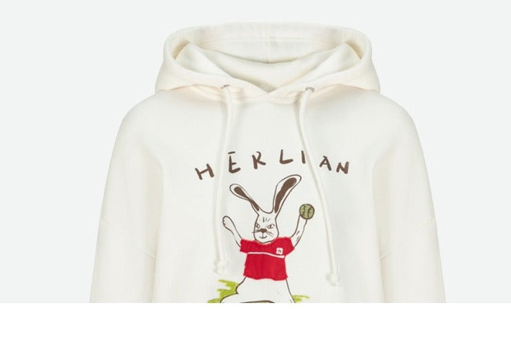 Herlian Tennis Rabbit Knit Logo Hoodie