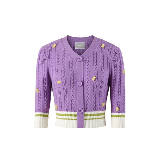 13DE MARZO Gummy Bear Glow Cardigan Sheer Lilac