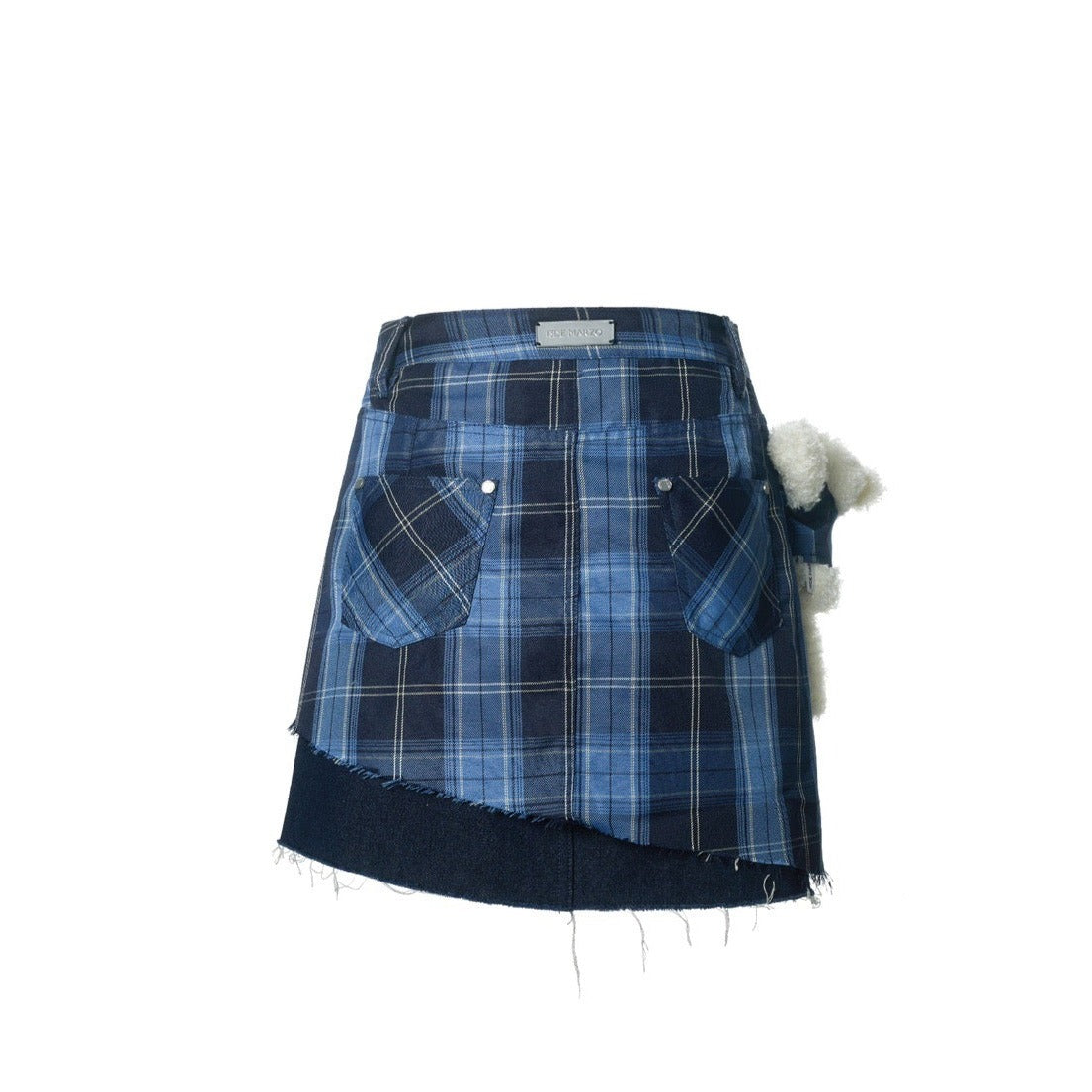 13DE MARZO Doozoo Plaid Denim Dress Black Iris