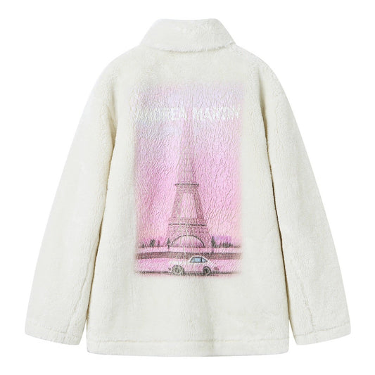 Andrea Martin Eiffel Tower Wool Jacket White