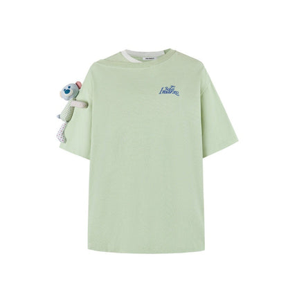 13DE MARZO Malposition Collar Logo T-shirt Canary Green