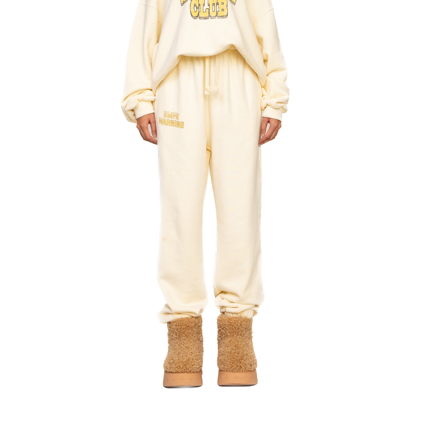 SMFK Compass Vintage College Jogging Pants In Cream