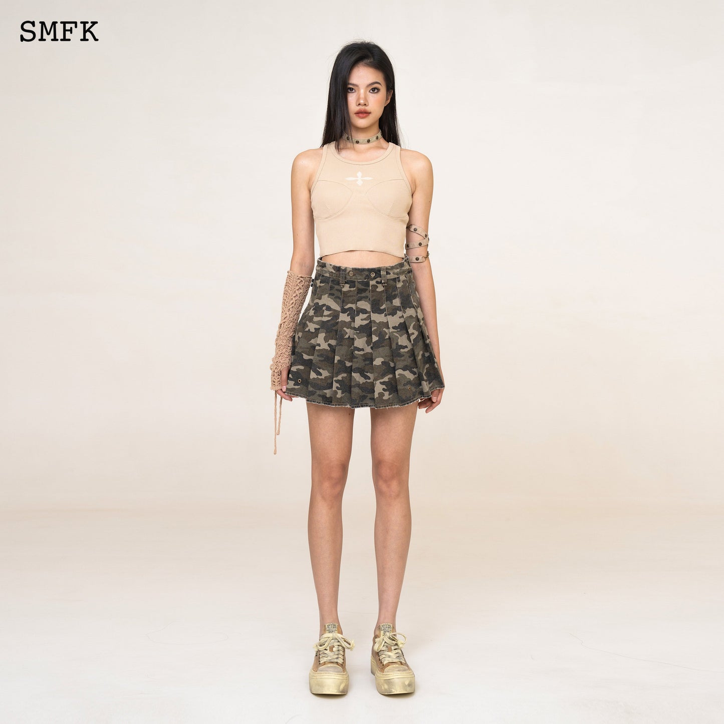 SMFK WildWorld Camouflage Green Mini Skirt