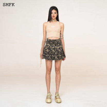 SMFK WildWorld Camouflage Green Mini Skirt