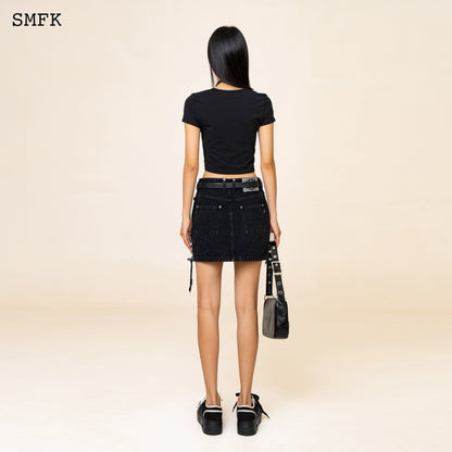 SMFK WildWorld Rock High-Waist Denim Skirt