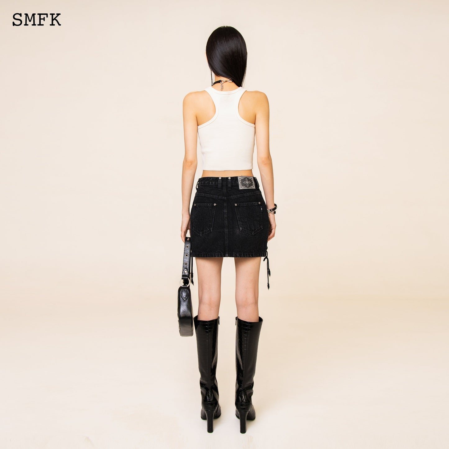 SMFK WildWorld Rock High-Waist Denim Skirt