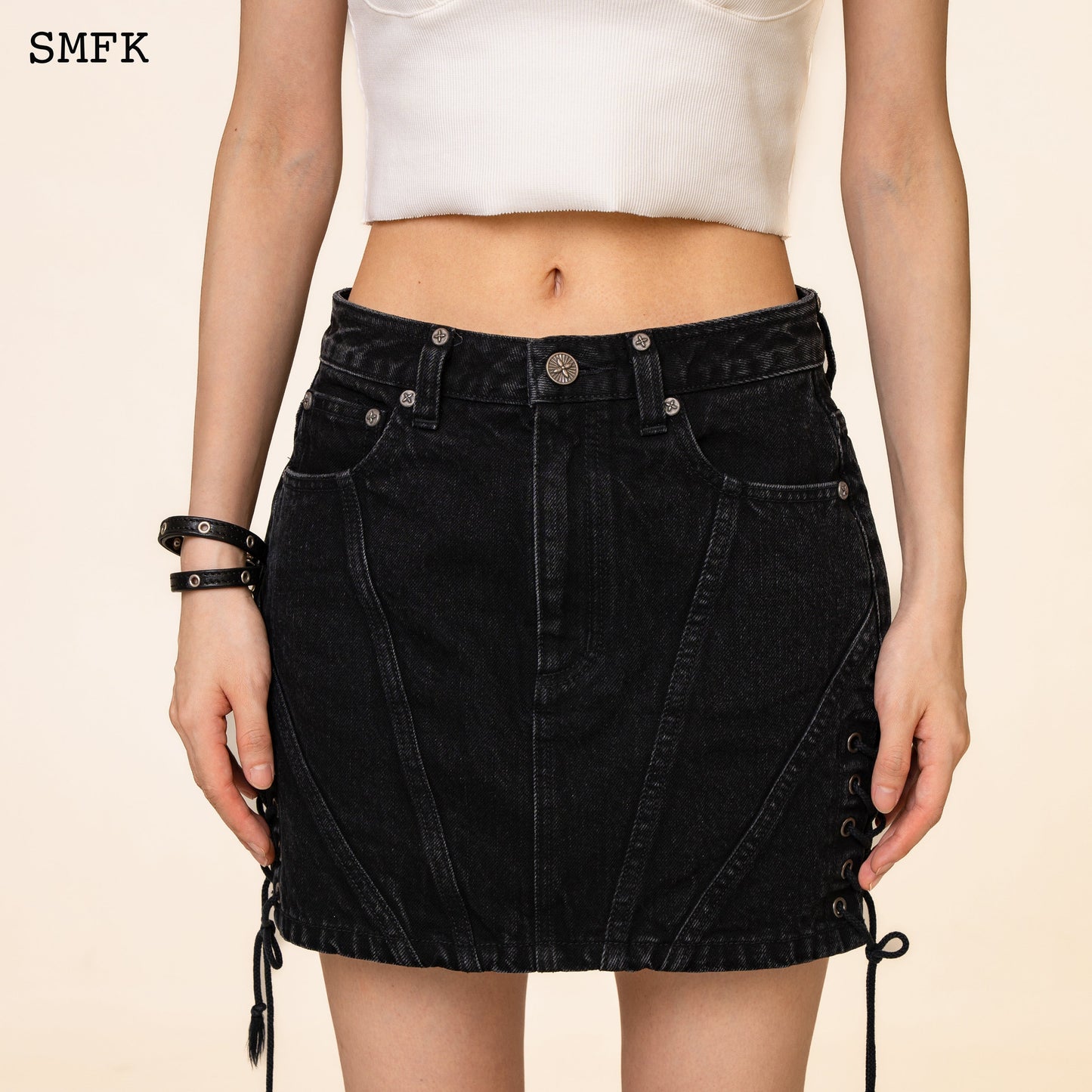 SMFK WildWorld Rock High-Waist Denim Skirt