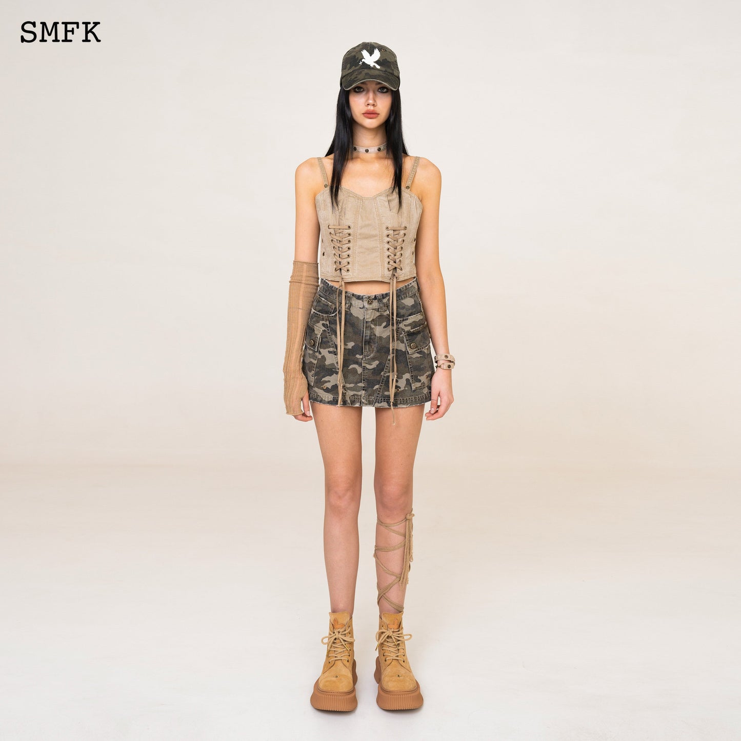 SMFK WildWorld Camouflage Stray Mini Skirt