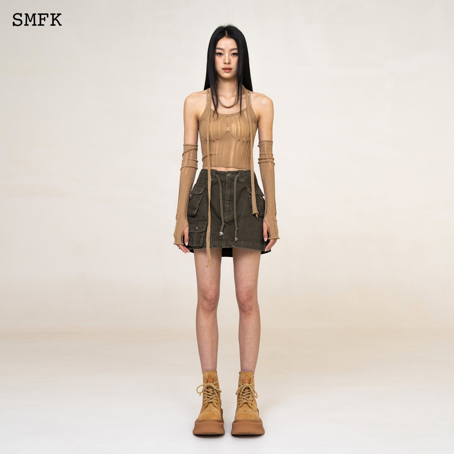 SMFK WildWorld Army Green Stray Mini Skirt