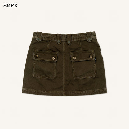 SMFK WildWorld Army Green Stray Mini Skirt