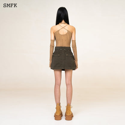 SMFK WildWorld Army Green Stray Mini Skirt