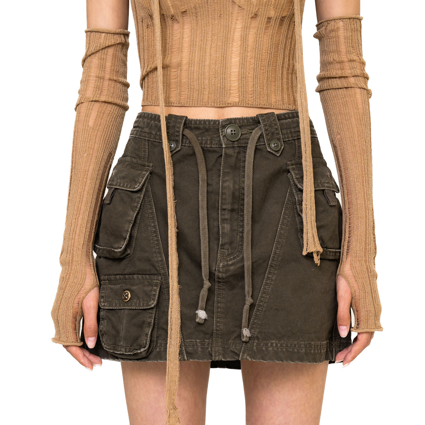 SMFK WildWorld Army Green Stray Mini Skirt