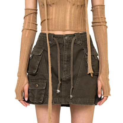 SMFK WildWorld Army Green Stray Mini Skirt