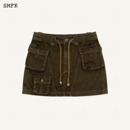 SMFK WildWorld Army Green Stray Mini Skirt