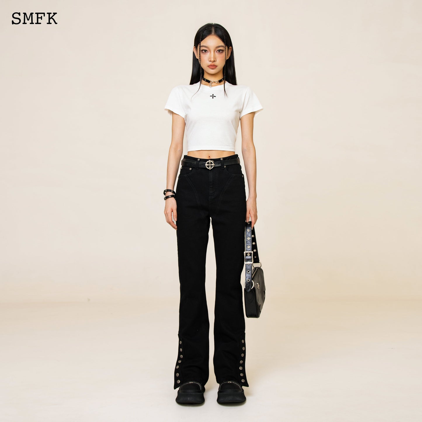 SMFK Compass Cross Slim-Fit Tee In White