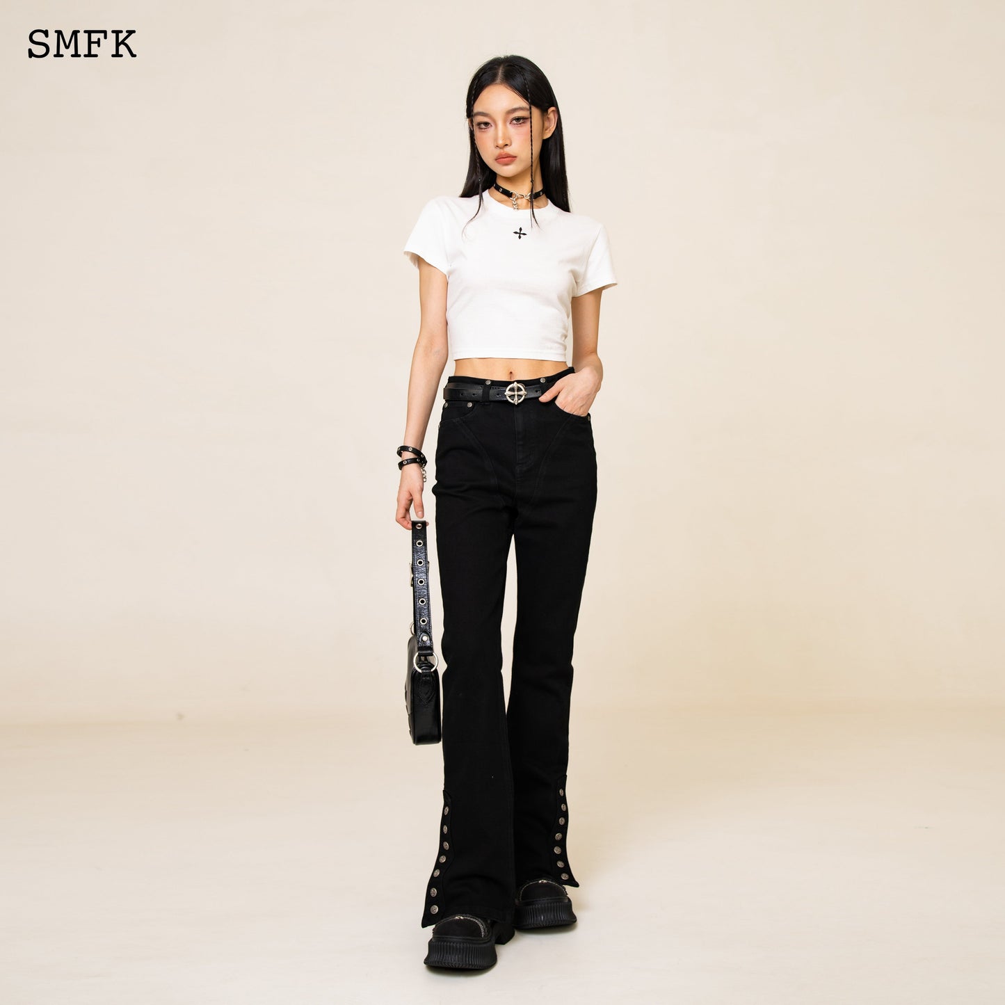 SMFK Compass Cross Slim-Fit Tee In White