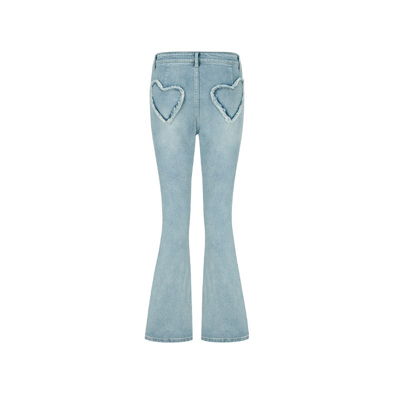 Herlian Heart Pocket Flare Jean - Fixxshop