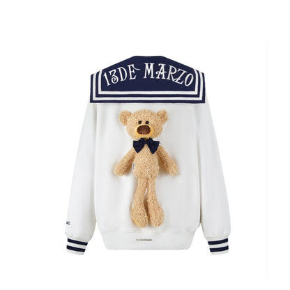 13DE MARZO Bear Sailor Sweater Vanilla Ice