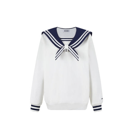 13DE MARZO Bear Sailor Sweater Vanilla Ice