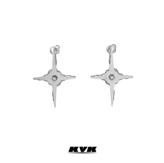 KVK Basic Collection Shiny Cross Ear Studs - Fixxshop