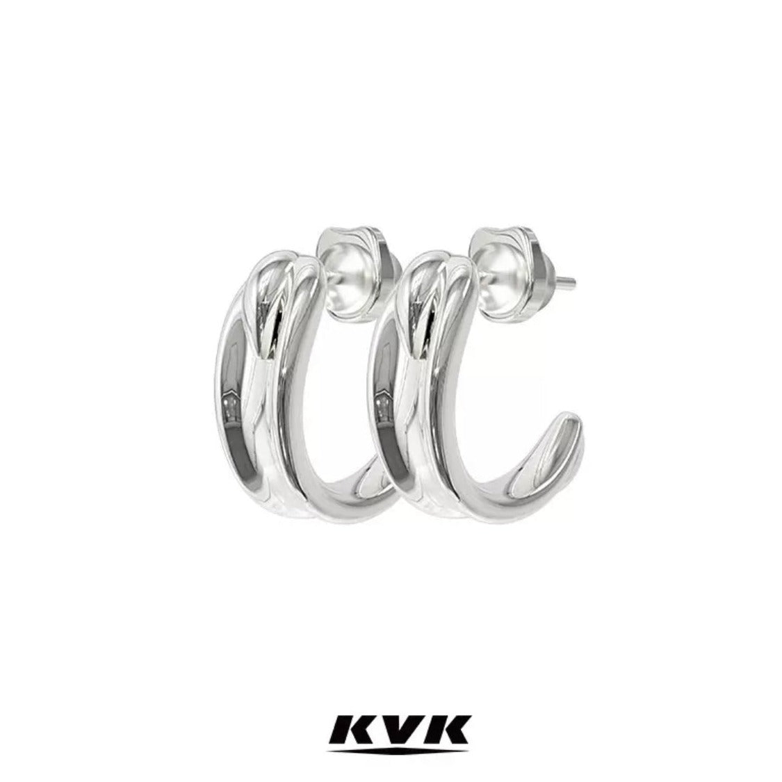 KVK Looping Baroque Collection Recessed Earrings - Fixxshop