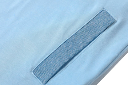 Blue Parda Bear Denim Patchwork T-shirt - Fixxshop