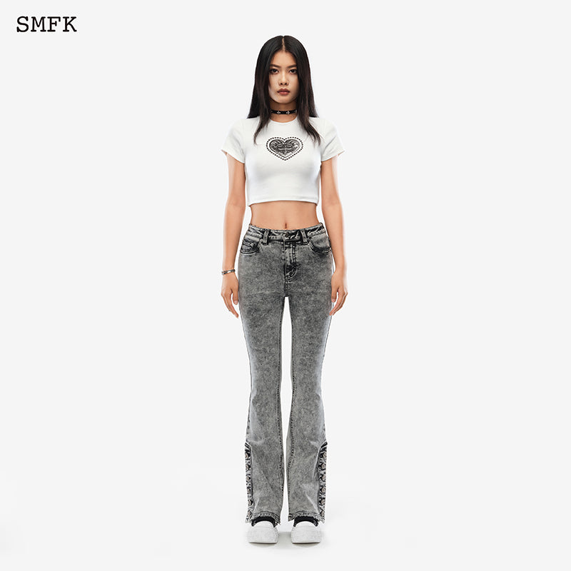 SMFK Mermaid Biker Jeans Black Grey - Fixxshop