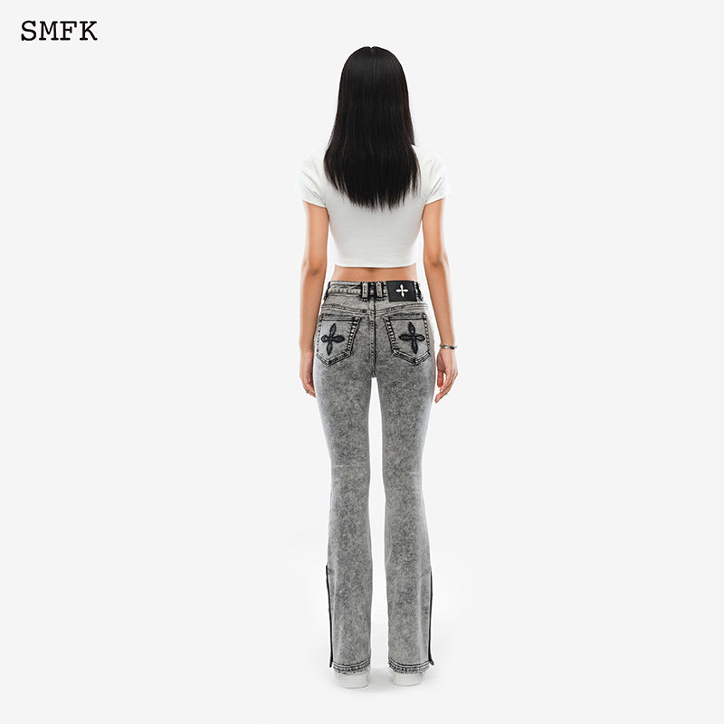 SMFK Mermaid Biker Jeans Black Grey - Fixxshop