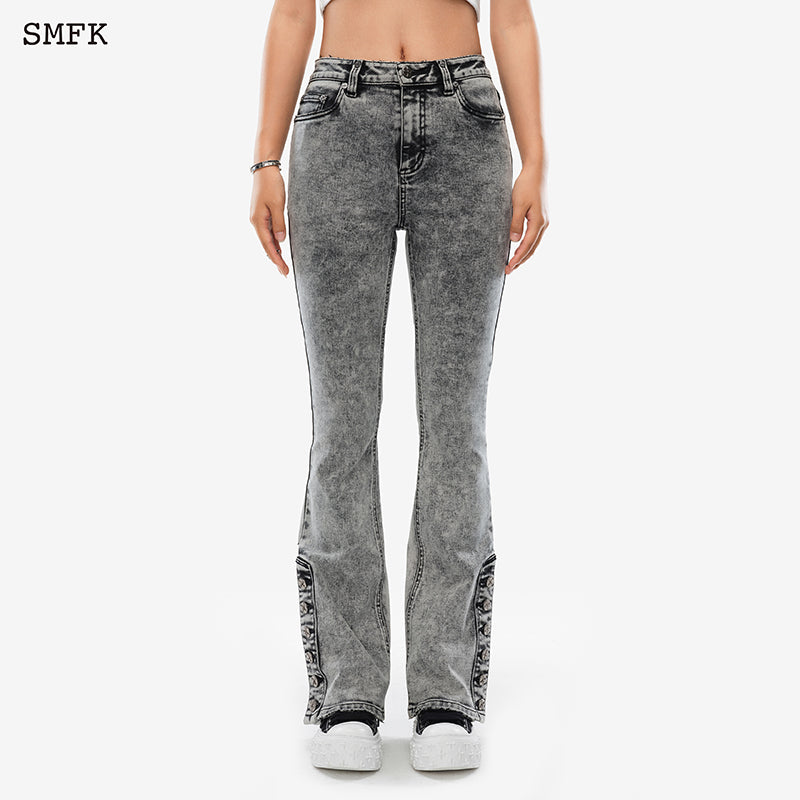 SMFK Mermaid Biker Jeans Black Grey - Fixxshop