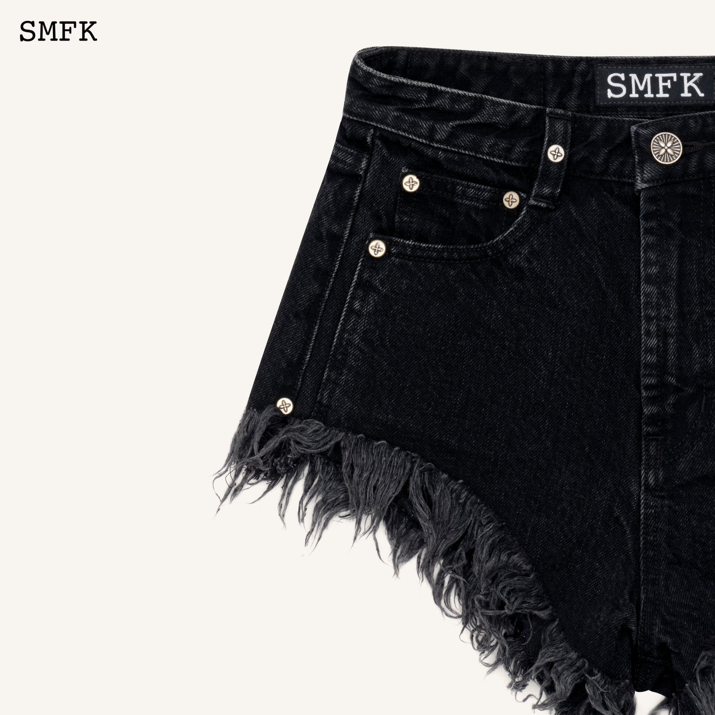 SMFK WildWorld Black Stray Shorts Jeans