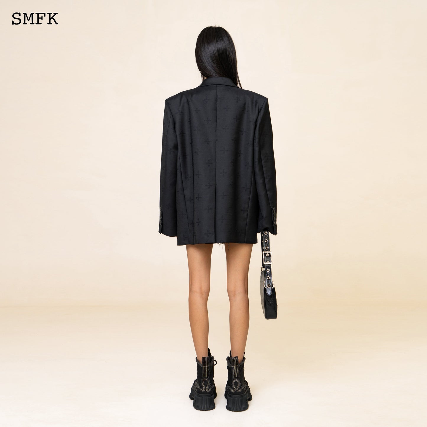 SMFK Garden Black Woolen Oversize Suit