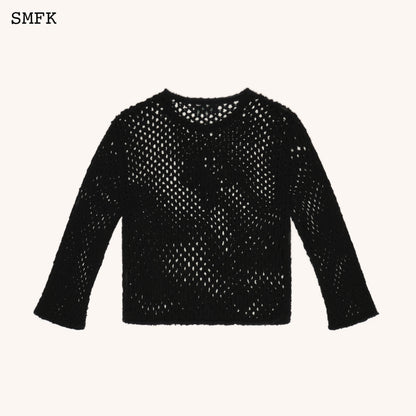 SMFK WildWorld Black Spider Web Hoodie Smock