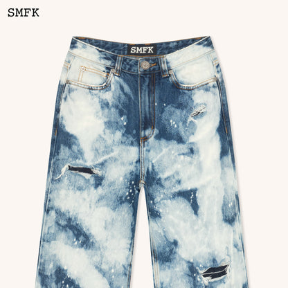 SMFK WildWorld Camouflage Loose Jeans Ocean Blue