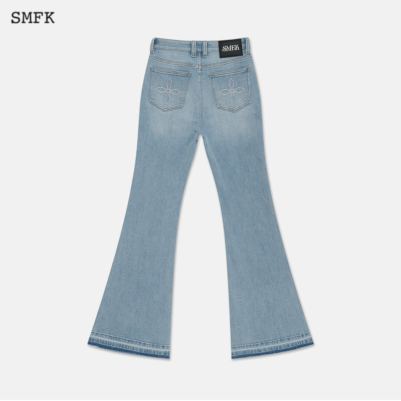 SMFK Mermaid Double Waist Jeans Blue - Fixxshop